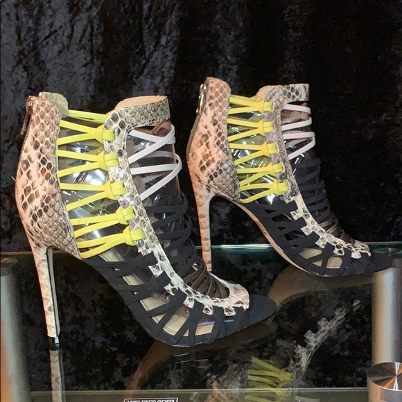 Steve Madden Sleik Sandals zip up Snakeskin 6 1/2 - Picture 6 of 16